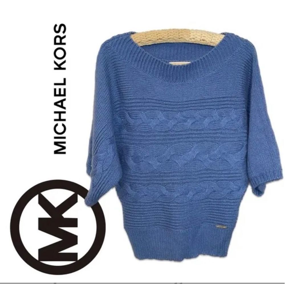 Michael Kors knit sweater blue scoop neck size XS